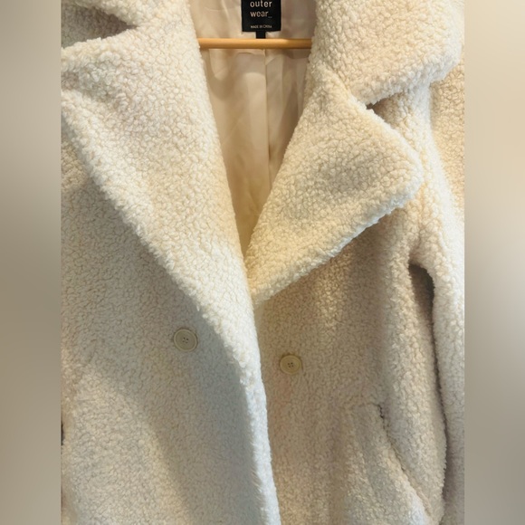 Zara Teddy Coat in Cream Color - Picture 3 of 4